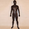 Unisex Full Body Black Color Shiny Metallic Zentai Suit