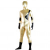Men Full Body Golden and Black Mixed Color Shiny Metallic Zentai Suit